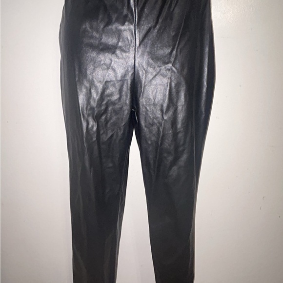 PU Leather Strapless Folds Back Zipper Jumpsuit - Picture 4 of 4